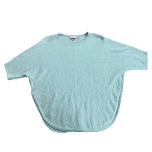 Kinross Cashmere Poncho Sweater Top 100% Cashmere Blue Size M